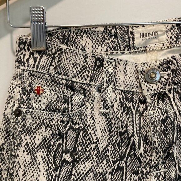Hudson Jeans Nico Mid Rise Snake-Print Jeans 24 - Picture 4 of 13